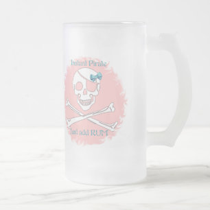 Taza De Cristal Esmerilado Pirata inmediato rosado