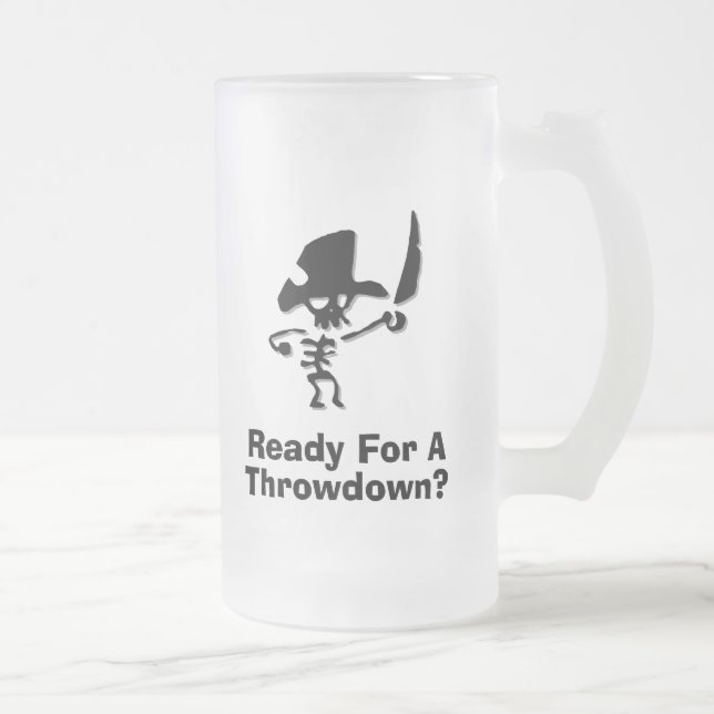 Taza De Cristal Esmerilado Pirata listo para un lanzamiento (Derecha)