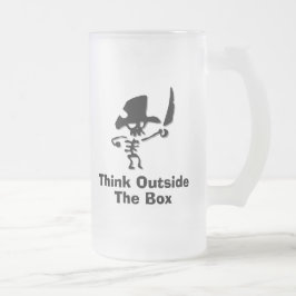 Taza De Cristal Esmerilado Pirata Piensa Fuera De La Caja