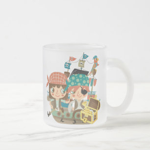 Taza De Cristal Esmerilado Piratas con el tesoro