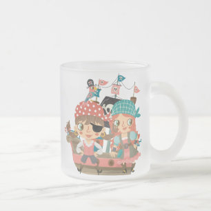 Taza De Cristal Esmerilado Piratas femeninos