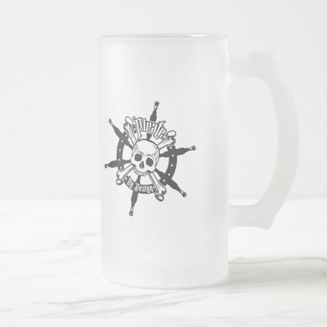 Taza De Cristal Esmerilado Pirate Beer Mug (Derecha)