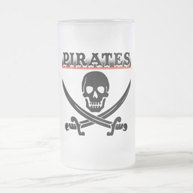 Taza De Cristal Esmerilado Pirates Frost Glass Beer Mug (Centro)