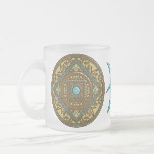 Taza De Cristal Esmerilado Pisces Mandala Mug