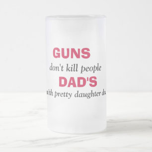 Taza De Cristal Esmerilado Pistolas, no maten gente, DAD, con bonito...