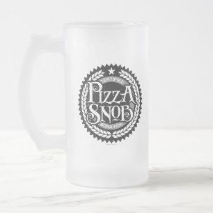 Taza De Cristal Esmerilado Pizza Snob - divertido amante de la pizza