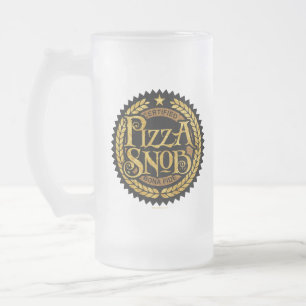 Taza De Cristal Esmerilado Pizza Snob - divertido amante de la pizza