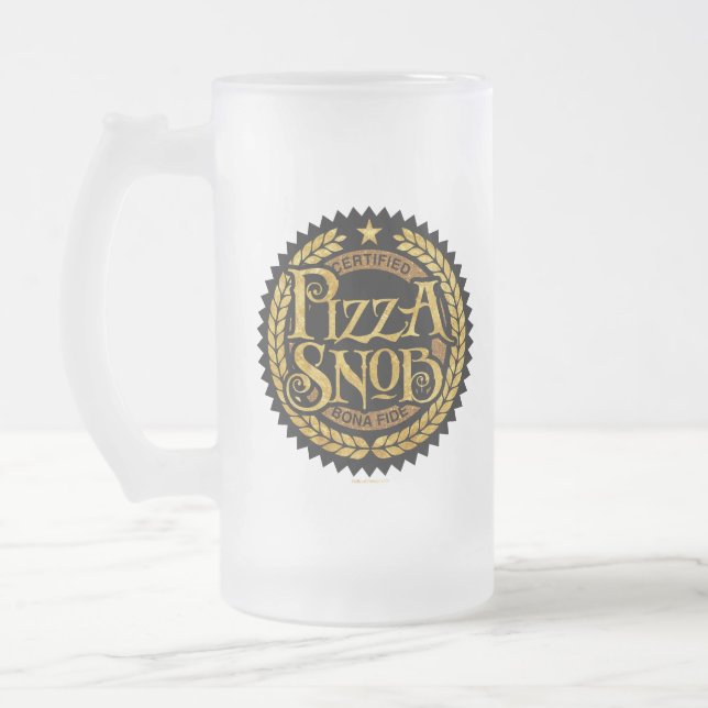 Taza De Cristal Esmerilado Pizza Snob - divertido amante de la pizza (Izquierda)
