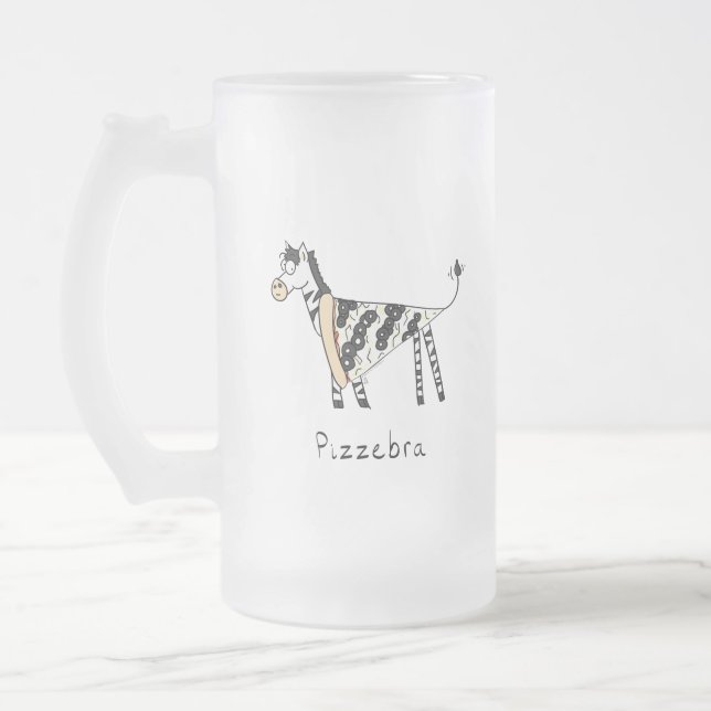 Taza De Cristal Esmerilado Pizza Zebra Cute Kids Personalizado (Izquierda)