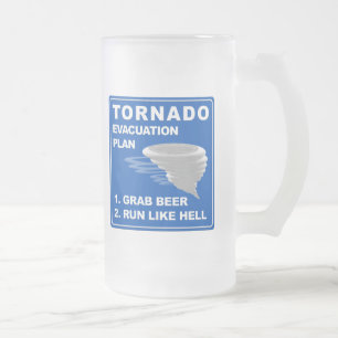 Taza De Cristal Esmerilado Plan de evacuación de Tornado