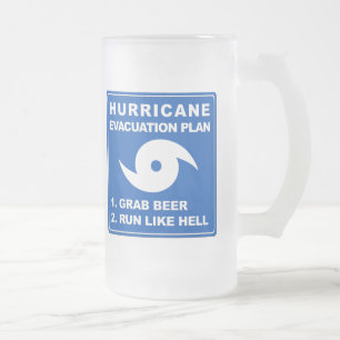 Taza De Cristal Esmerilado Plan de evacuación por huracán