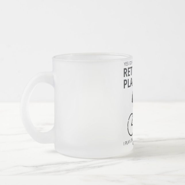 Taza De Cristal Esmerilado Planeo ir en bicicleta cuando me jubile (Izquierda)