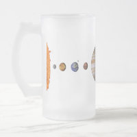 PLANETAS de la taza del vidrio esmerilado de la
