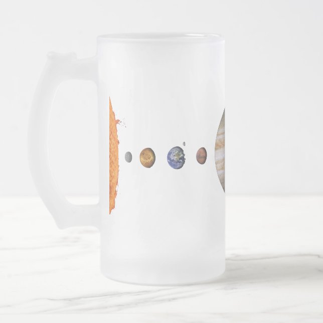 Taza De Cristal Esmerilado PLANETAS de la taza del vidrio esmerilado de la (Izquierda)