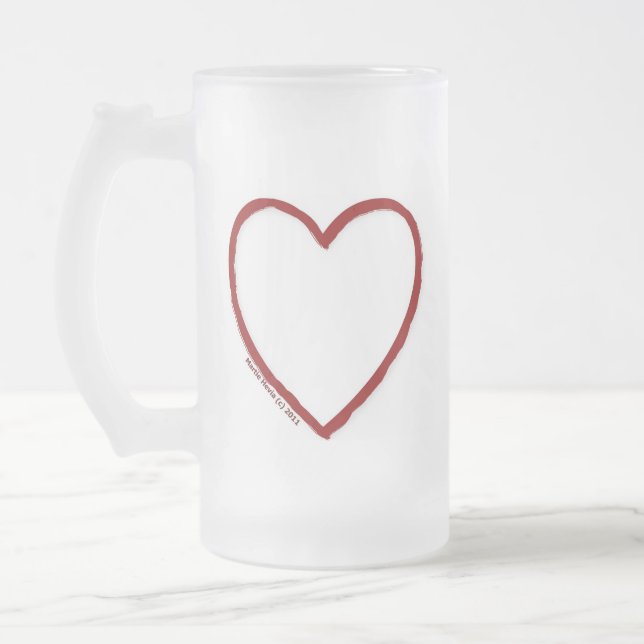 Taza De Cristal Esmerilado Plantilla de Love and Hate Stein (Izquierda)