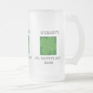 Taza De Cristal Esmerilado Plantilla de Mug de Fiesta de San Patricio