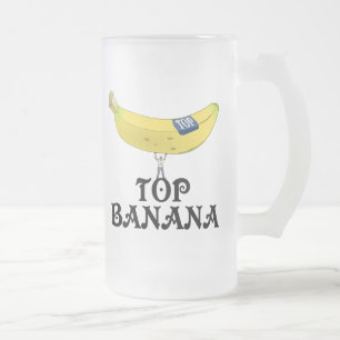 Taza De Cristal Esmerilado Plátano superior - modificado para requisitos