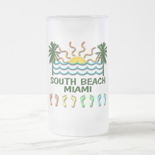 Taza De Cristal Esmerilado Playa del sur Miami