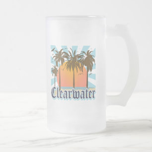 Taza De Cristal Esmerilado Playa la Florida FLA de Clearwater