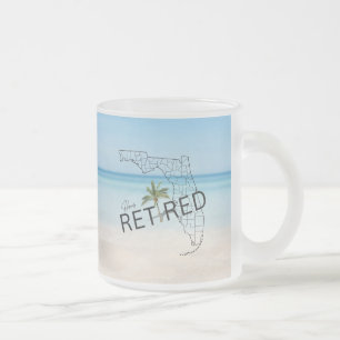 Taza De Cristal Esmerilado Playa Tropical y Palmera de Florida, felizmente re