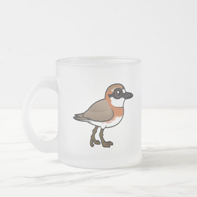 Taza De Cristal Esmerilado Plover Siberiana Birdorable (Izquierda)