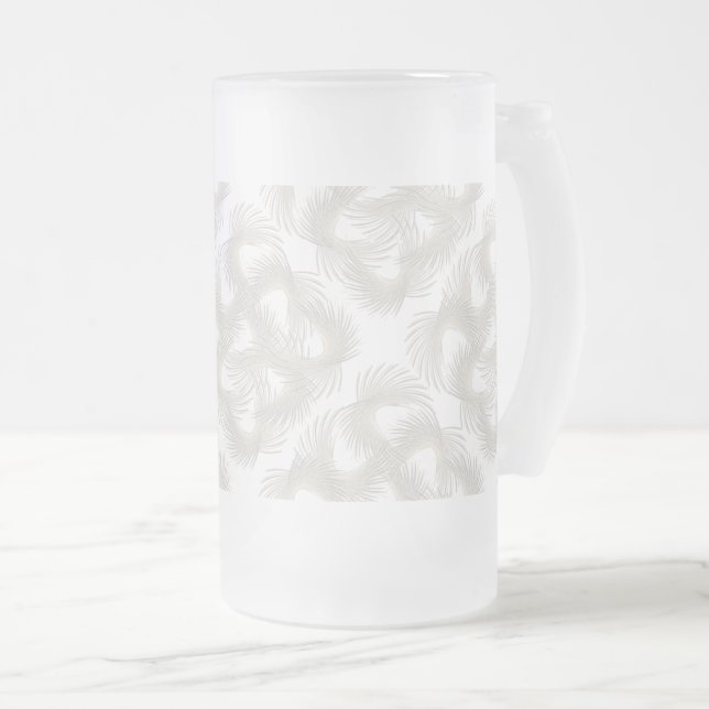 Taza De Cristal Esmerilado Plumas blancas voladoras (Anverso derecho)