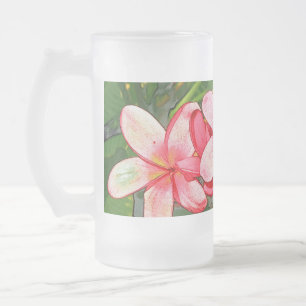 Taza De Cristal Esmerilado Plumeria