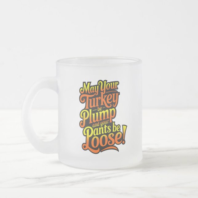 Taza De Cristal Esmerilado Plump Turquía, Personalizado agricultor Turquía, M (Izquierda)