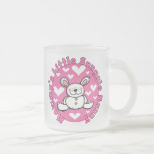 Taza De Cristal Esmerilado Poco conejito del Snuggle de la mamá