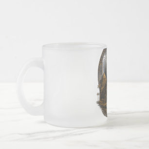 Taza De Cristal Esmerilado Poder Silencioso   Gran Diseño Esfinge de Egipto