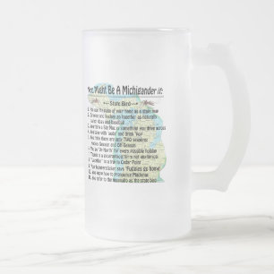 Taza De Cristal Esmerilado Podría Ser Un Michigander Si: