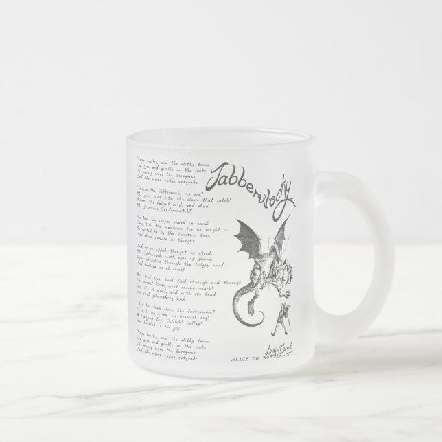 Taza De Cristal Esmerilado Poema de Jabberwocky (Derecha)