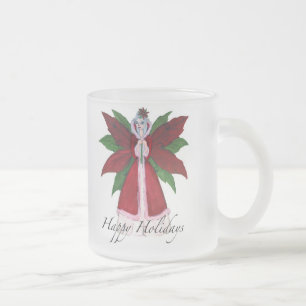 Taza De Cristal Esmerilado Poinsettia