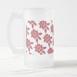 Taza De Cristal Esmerilado Poinsettia (roja)