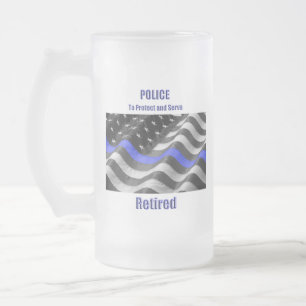 Taza De Cristal Esmerilado Policía