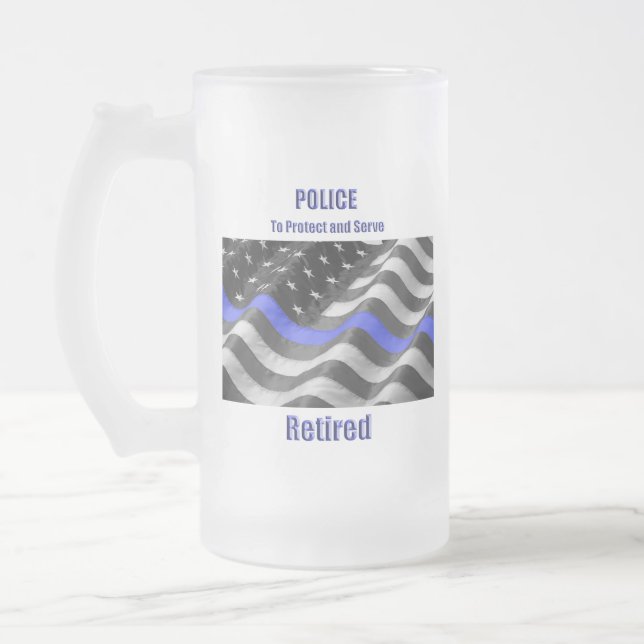 Taza De Cristal Esmerilado Policía (Izquierda)