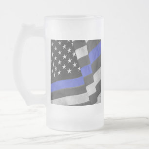 Taza De Cristal Esmerilado Policía