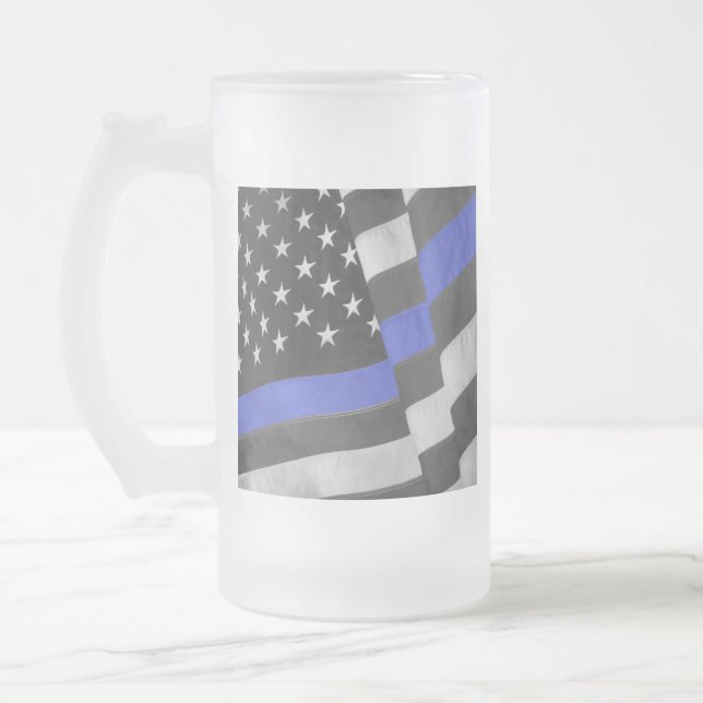 Taza De Cristal Esmerilado Policía (Izquierda)