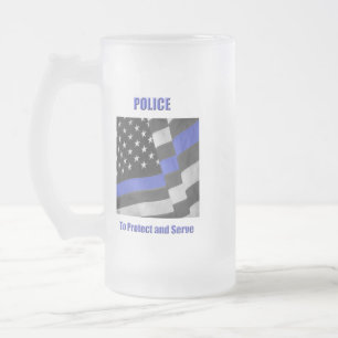 Taza De Cristal Esmerilado Policía