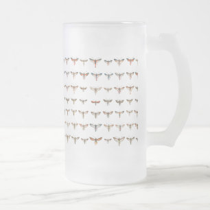 Taza De Cristal Esmerilado Polillas de Clearwing del vintage