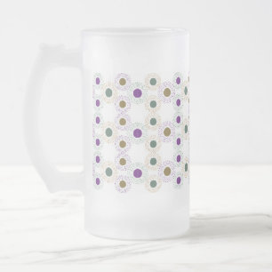 Taza De Cristal Esmerilado Polkadots (oro/verde/púrpura)