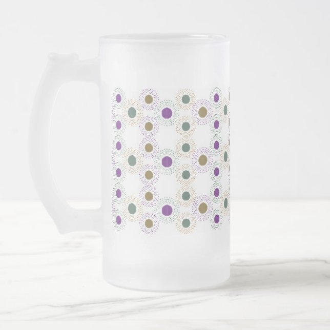 Taza De Cristal Esmerilado Polkadots (oro/verde/púrpura) (Izquierda)