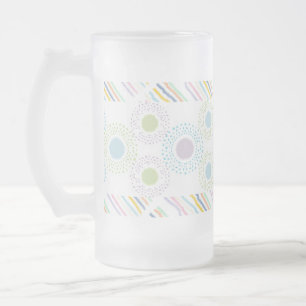 Taza De Cristal Esmerilado Polkadots y Stripes (pasteles)