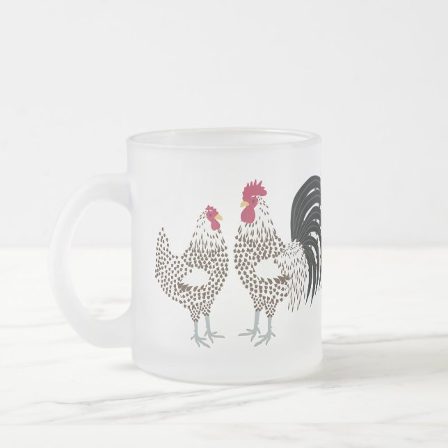 Taza De Cristal Esmerilado Pollo (Izquierda)
