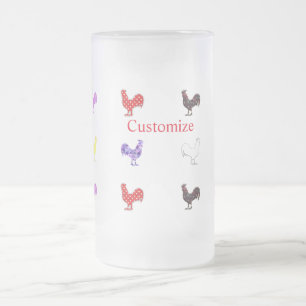 Taza De Cristal Esmerilado Pollo Hens Thunder_Cove