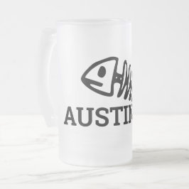 Taza De Cristal Esmerilado Pollos de pescado de cerveza de vidrio congelado
