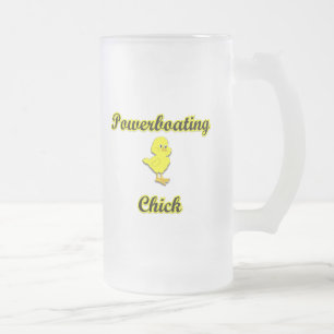 Taza De Cristal Esmerilado Polluelo de Powerboating