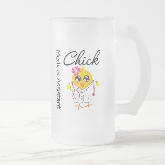 Taza De Cristal Esmerilado Polluelo del auxiliar médico (Derecha)