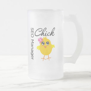 Taza De Cristal Esmerilado Polluelo del encargado de SEO