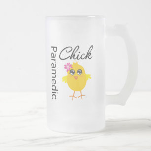 Taza De Cristal Esmerilado Polluelo del paramédico